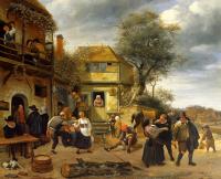 Steen, Jan - Peasants outside an Inn